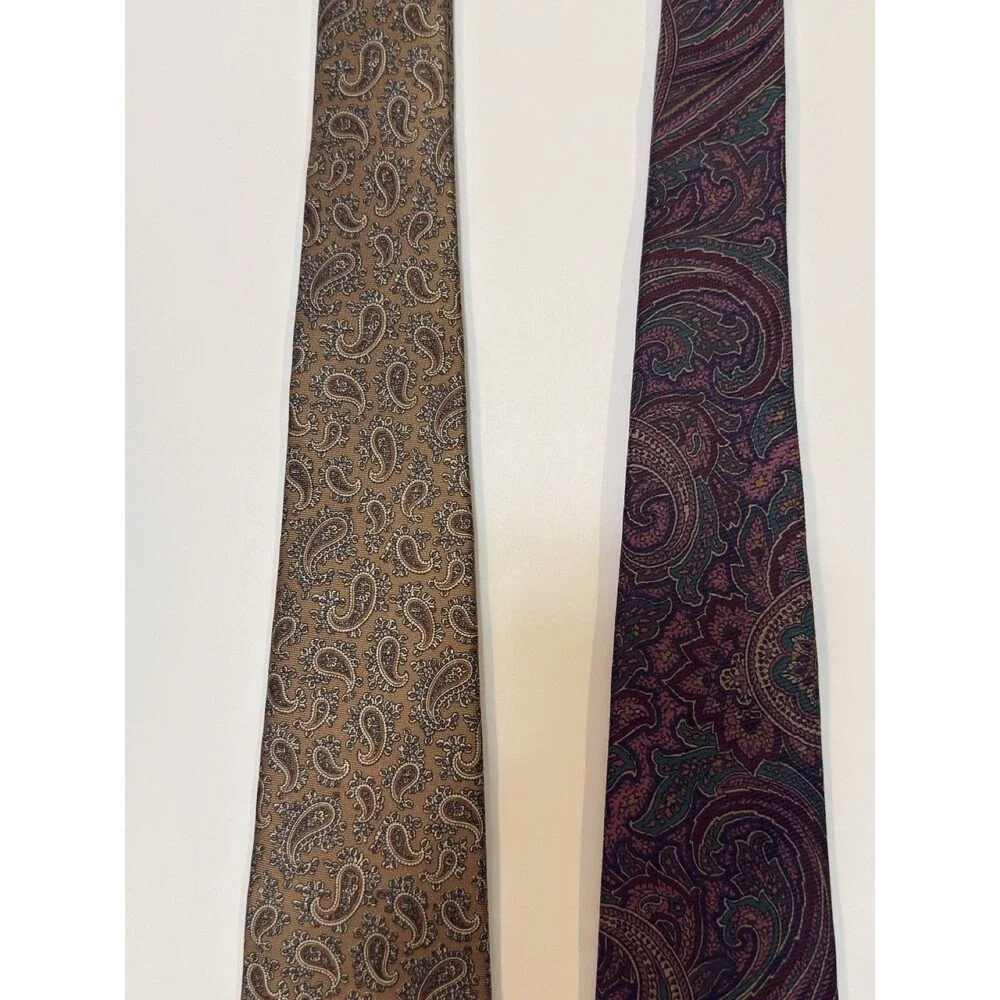 Vintage Redwood & Ross Robert Talbott Lot of 2 Silk Paisley Ties Italy USA